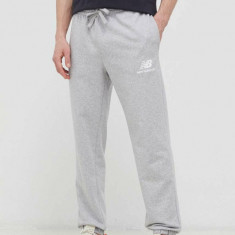 New Balance pantaloni de trening culoarea gri, cu imprimeu MP31539AG-9AG