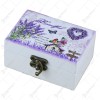 Cutie de bijuterii din lemn cu capac oglinda 9.5&times;6.5 CM &ndash; Lavender/Roaba decor