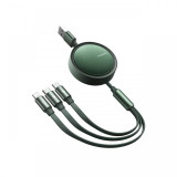 Cablu Lightning &amp; MicroUSB &amp; Type-C Mcdodo 3 in 1 Retractable Green