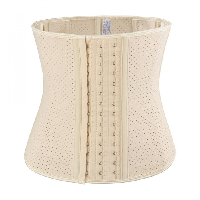 Corset BiXXBi W, Modelator, Postnatal, Premium, Perforat, 9 Spire Otel de Sustinere, 26 Cm Inaltime, Marime XL, Bej