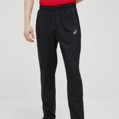 Asics pantaloni de alergare barbati, culoarea negru