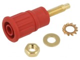 Soclu Banană 4mm 32A 1kV Roșu Aurit cu Izolație