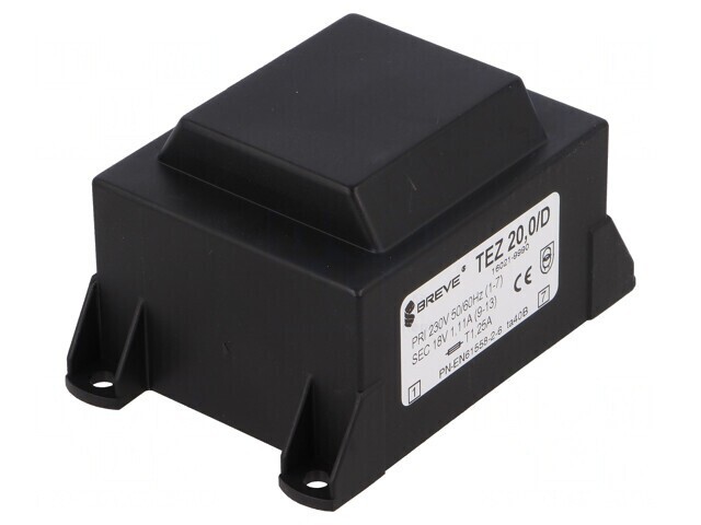 Transformator &Icirc;ncapsulat 20VA 230VAC 18V PCB