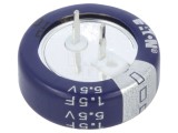Supercondensator THT 1.5F 5.5V &Oslash;21.5x7.1mm 30&Omega;