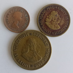 Lot 3 monede diferite Africa de Sud 1953 și 1961