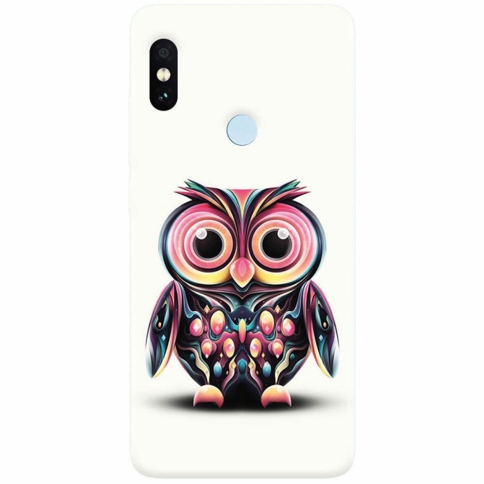 Husa silicon pentru Xiaomi Mi A2, Colorful Owl Illustration