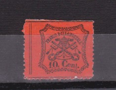 TSV @ - 1868 MICHEL 22 - STATUL PAPAL, 10 cent, fără gumă MH/*