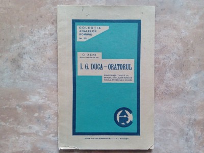 I.G. Duca - Oratorul de C. Xeni, 1934 foto