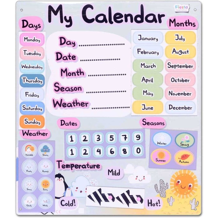 Calendarul meu magnetic, 31 x 35 cm, 40 cm Fiesta Crafts FCT-2634