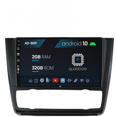 Navigatie BMW Seria 1 E87 (2007-2011), Clima Automata, Android 10, P-Quadcore 2GB RAM + 32GB ROM, 9 Inch - AD-BGP9002+AD-BGRKIT399 foto