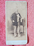 Fotografie tip CDV, barbat cu barba si mustata, sfarsit de secol XIX