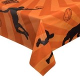 Fata de Masa de Plastic Portocaliu cu Model Baschet 180x120cm, CMCLASS