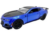 Macheta Chevrolet Camaro albastru 1:24 cu sunet lumini deschide usile si capotele