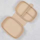 Cumpara ieftin Caserola compartimentata din silicon cu ventuza, AppeKids Magic Box - Bubble Beige