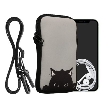 Husa Universala Kwmobile pentru telefon, Marime L - 6.5 inch, Gri/Negru, Neopren, KWM000016AJ030C foto