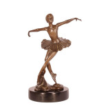 Balerina -statueta din bronz pe un soclu din marmura YY-56, Nuduri