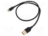 Cablu USB 2.0 VENTION 0,5m USB A la USB C aurit negru textil