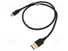 Cablu USB 2.0 VENTION 0,5m USB A la USB C aurit negru textil