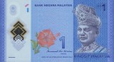 MALAEZIA █ bancnota █ 1 Ringgit █ 2017 █ P-51b █ POLYMER █ UNC █ necirculata