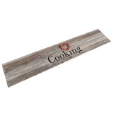 VidaXL Covor de bucătărie lavabil Cooking, gri, 60x300 cm, catifea