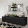 VidaXL Set mobilier baie 10 piese, chiuvete și robinete incluse, negru