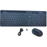 Set Tastatura-Mouse Wireless 2.4 GHz, SELERIS&reg;, RGB reglabil, Suport Telefon/Tableta, USB-C/1500mAh/