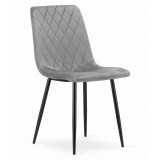 Scaun bucatarie/living, Artool, Turin, catifea, metal, argintiu si negru, 44.5x53x88.5 cm, Leobert