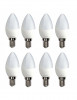 Set 8 Bec led forma lumanare E14 Lumina calda 4W LF 3042, Becuri LED, Calda (2000 - 3499 K)