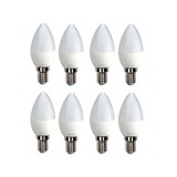 Set 8 Bec led forma lumanare E14 Lumina calda 4W LF 3042