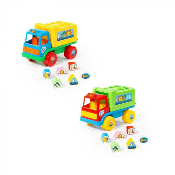 Camion educativ+forme, 26x16x17 cm, Cavallino