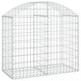 Cumpara ieftin Cos gabion arcuit, 100x50x80/100 cm, fier galvanizat