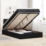 VidaXL Pat otoman cu saltea și LED-uri, negru, 120x190cm, catifea 3312754