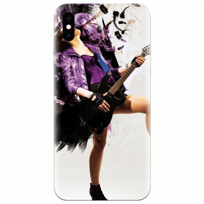 Husa silicon pentru Apple Iphone X, Rock Music Girl