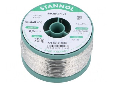 Cositor fără plumb 0,5mm 250g bobină 2,5% foto