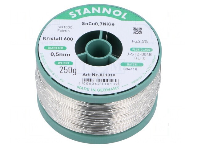 Cositor fără plumb 0,5mm 250g bobină 2,5%