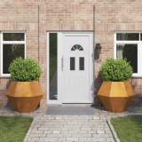 Cumpara ieftin Jardiniera 2 pcs Ruginit 100 x 100 x 80 cm