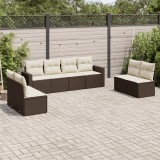 Gossi set canapele de gradina cu perne, 8 piese, maro, poliratan