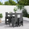 VidaXL Set mobilier bar pentru grădină, 5 piese, gri, lemn masiv pin 3157777