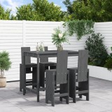 Set mobilier bar pentru gradina, 5 piese, gri, lemn masiv pin GartenMobel Dekor, vidaXL