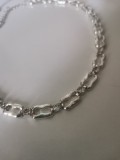 Colier LUXURY INOX -placat cu aur alb 18k si cristale zirconia albe- STANTAT