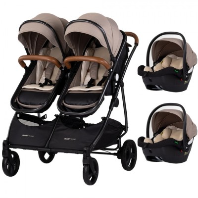 Carucior gemeni Chipolino Duo Smart 3 in 1 tiramisu foto