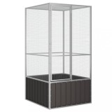 Colivie pentru pasari antracit 111x107x211,5 cm otel galvanizat GartenMobel Dekor, vidaXL