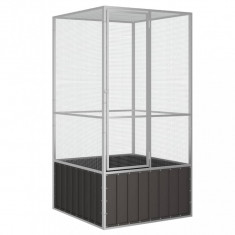 Colivie pentru pasari antracit 111x107x211,5 cm otel galvanizat GartenMobel Dekor