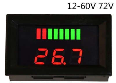 Tester Indicator stare baterie 12-72 V auto bicicleta trotineta rulota foto