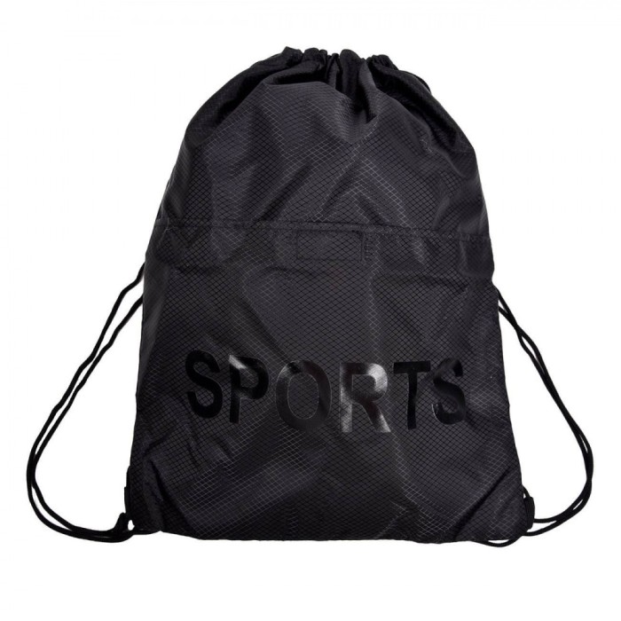 Rucsac Sport, Negru, Imprimeu SPORTS, Dimensiuni 32.5x41.5 cm, Material Sintetic