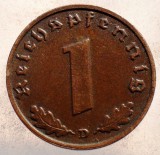 2.537 GERMANIA WWII 1 REICHSPFENNIG 1939 D, Europa, Bronz