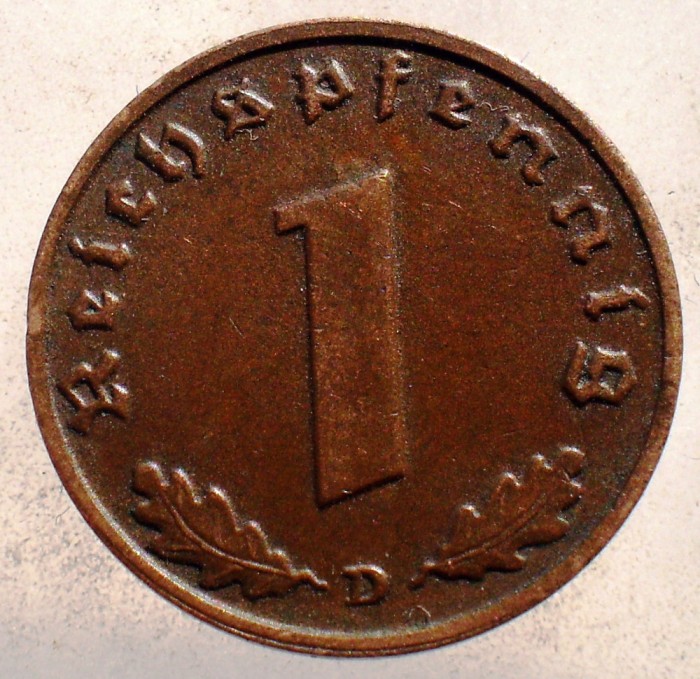 2.537 GERMANIA WWII 1 REICHSPFENNIG 1939 D
