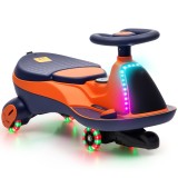 AIYAPLAY Mașină Electrică pentru Copii 12V, Vehicul Electric pentru Copii cu Baterie Litiu, Iluminare RGB, Roți Luminoase, Portocaliu | Aosom Romania