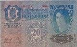 AUSTRIA UNGARIA 20 COROANE KRONEN KORONA 1913 VF DEUTSCHOSTERREICH 2 AUFLAGE XF
