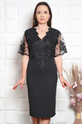 Rochie de Ocazie Silvi Negru - 50Marimea foto